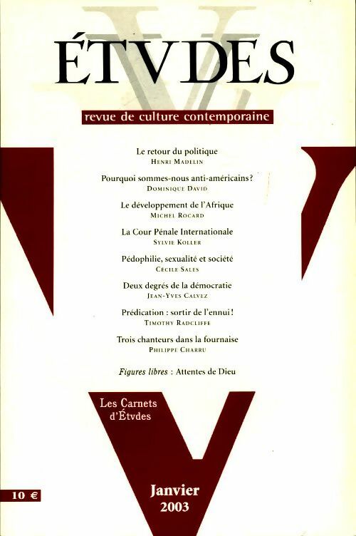 Etudes n°398-1 - Collectif - Livre