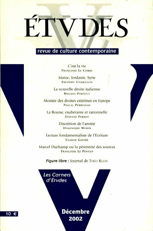 Etudes n°397-6 - Collectif - Livre