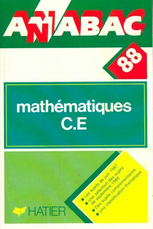 Mathématiques Terminales C, E 1988 - Collectif - Livre