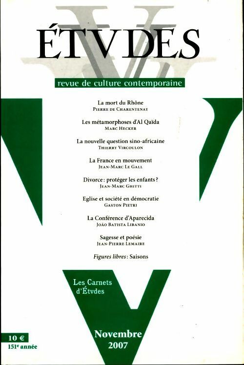 Etudes n°407-5 - Collectif - Livre