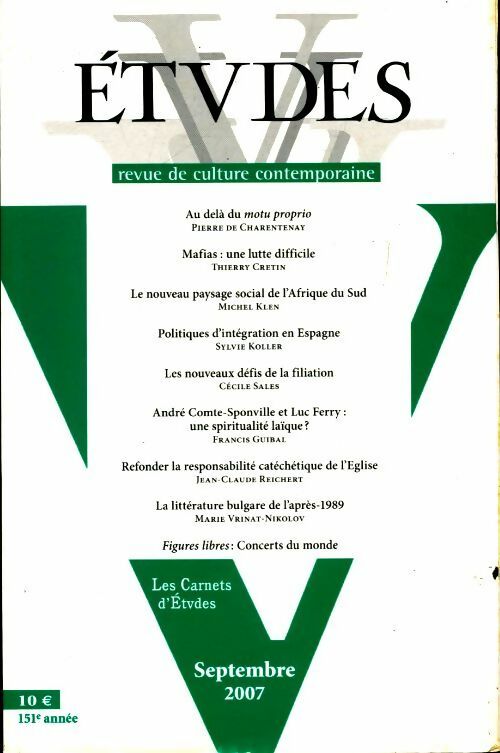 Etudes n°407-3 - Collectif - Livre