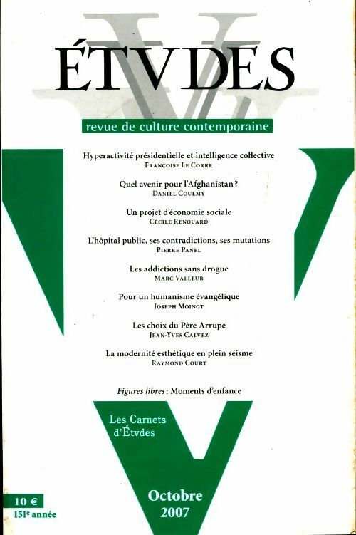Etudes n°407-4 - Collectif - Livre