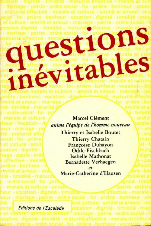 Questions inévitables - Collectif - Livre