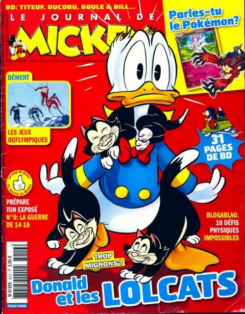 Le journal de Mickey n°3216 : Donald et les lolcats - Collectif - Livre