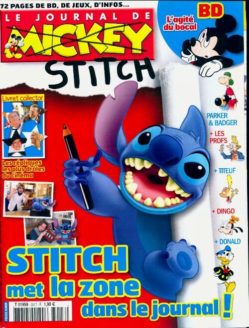 Le journal de Mickey n°3017 : Stitch met la zone dans le journal - Collectif - Livre
