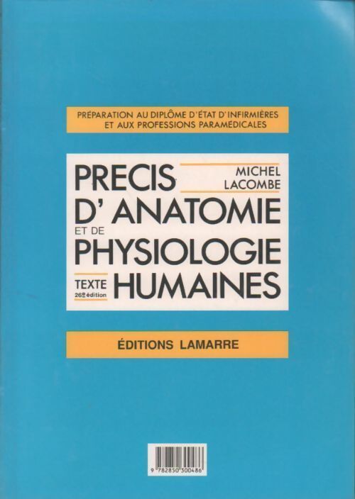 Précis d'anatomie et de physiologie humaines - Michel Lacombe - Livre