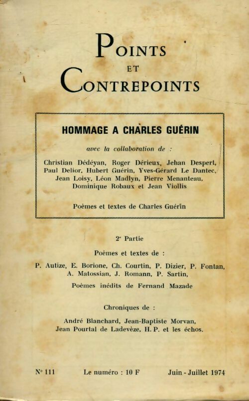 Points et contrepoints n°110 - Collectif - Livre