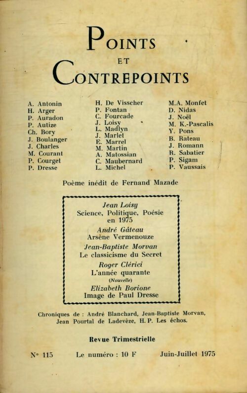 Points et contrepoints n°115 - Collectif - Livre