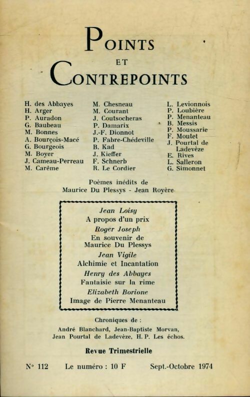 Points et contrepoints n°112 - Collectif - Livre