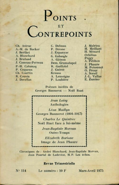 Points et contrepoints n°114 - Collectif - Livre