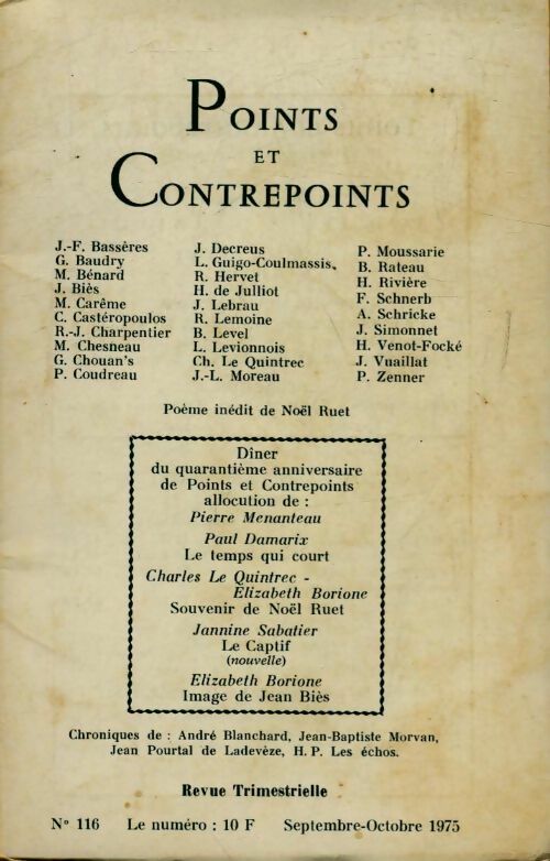 Points et contrepoints n°116 - Collectif - Livre
