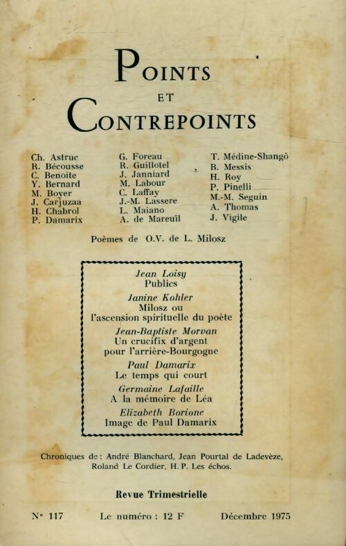 Points et contrepoints n°17 - Collectif - Livre