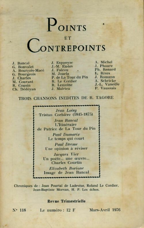 Points et contrepoints n°118 - Collectif - Livre