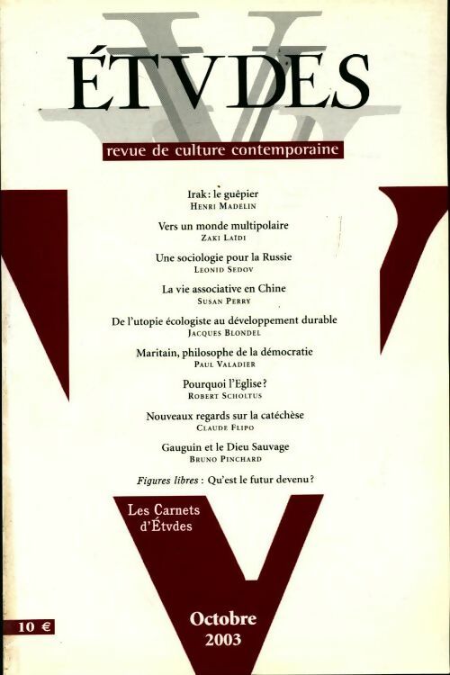Etudes n°399-4 - Collectif - Livre