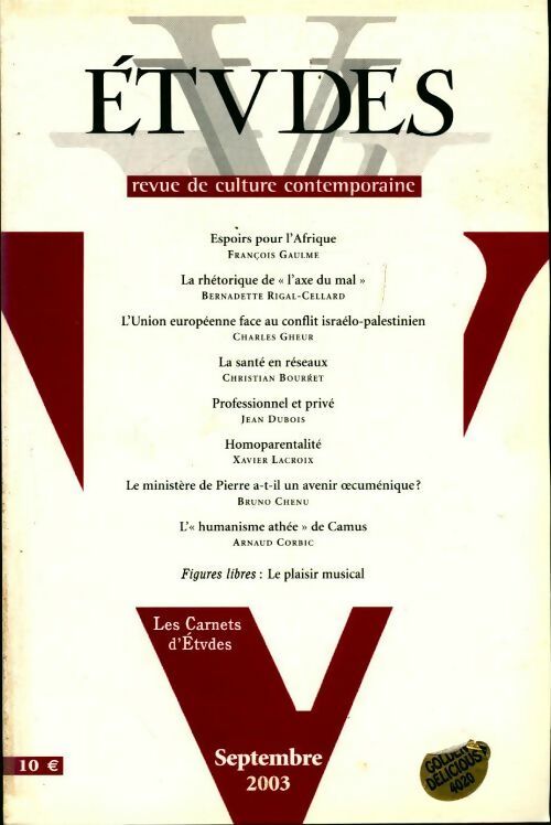 Etudes n°399-3 - Collectif - Livre