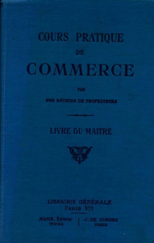 Cours pratique de commerce livre du maître - Collectif - Livre