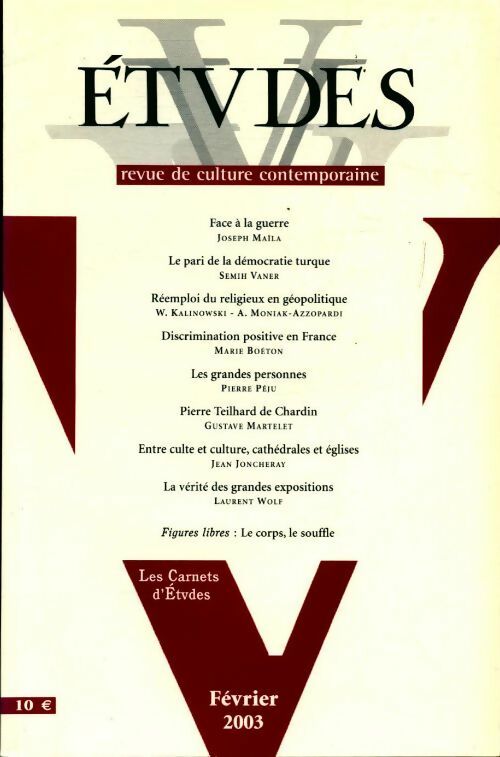 Etudes n°398-2 - Collectif - Livre