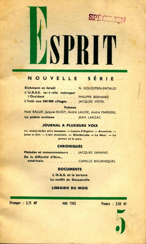 Esprit n°5 - Collectif - Livre