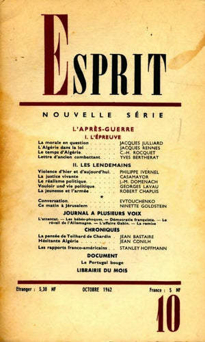Esprit n°10 : l'après-guerre