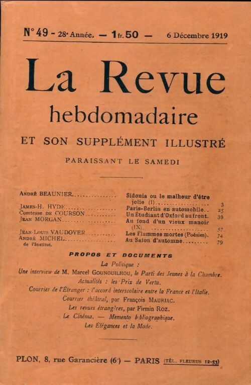 La revue hebdomadaire 28e année n°49 - Collectif - Livre