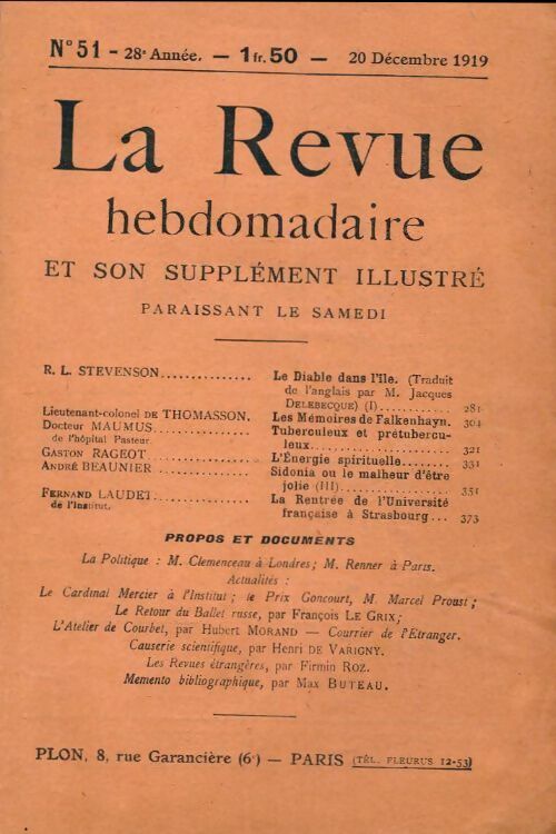 La revue hebdomadaire 28e année n°51 - Collectif - Livre