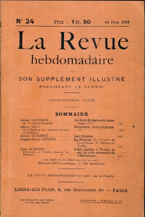 La revue hebdomadaire 28e année n°24 - Collectif - Livre