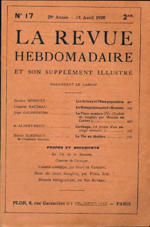 La revue hebdomadaire 29e année n°17 - Collectif - Livre