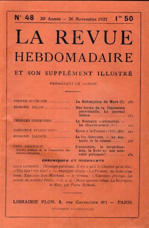 La revue hebdomadaire 32e année n°48 - Collectif - Livre