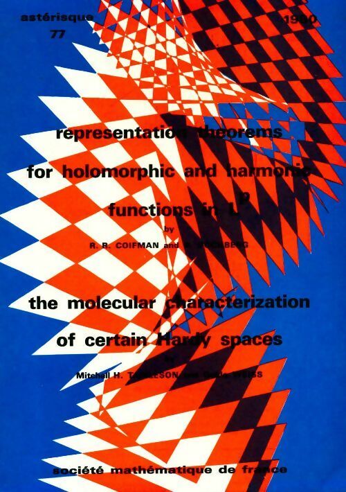 Représentation theorems for hardy spaces - Collectif - Livre