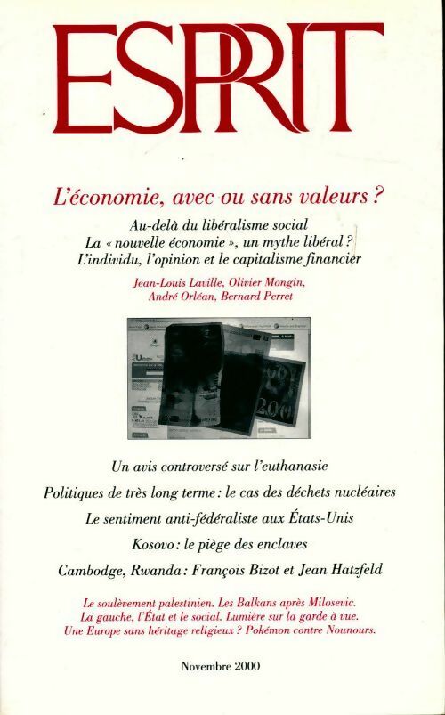 Esprit n°269 : l'économie, avec ou sans valeurs ? - Collectif - Livre