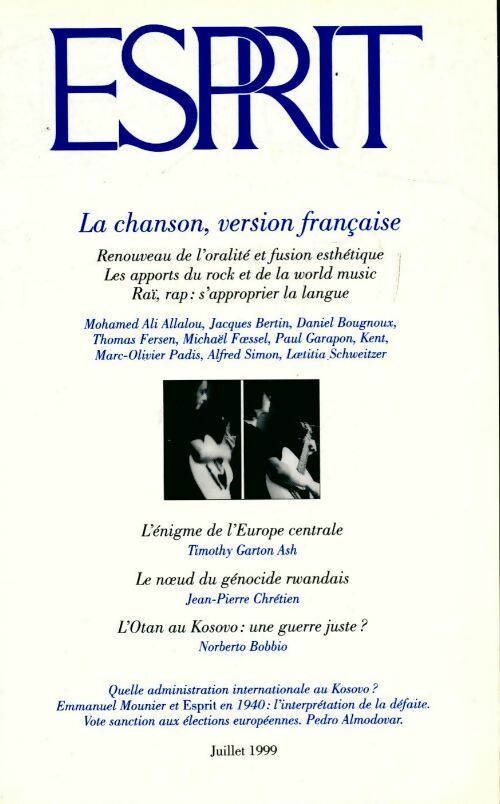 Esprit n°254 : la chanson, version française - Collectif - Livre