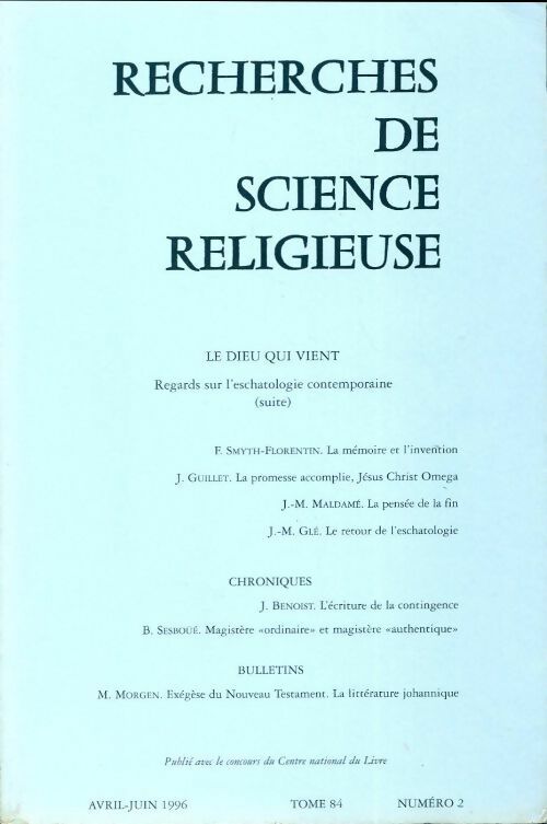 Recherches de science religieuse n°84-2 - Collectif - Livre
