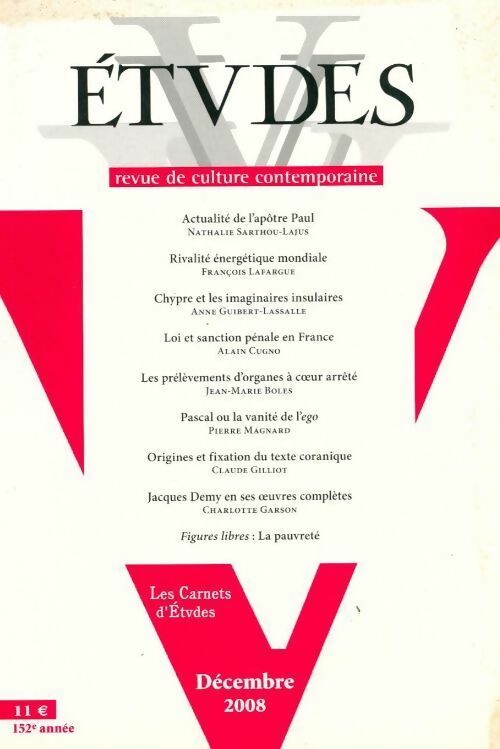 Etudes n°409-6 - Collectif - Livre