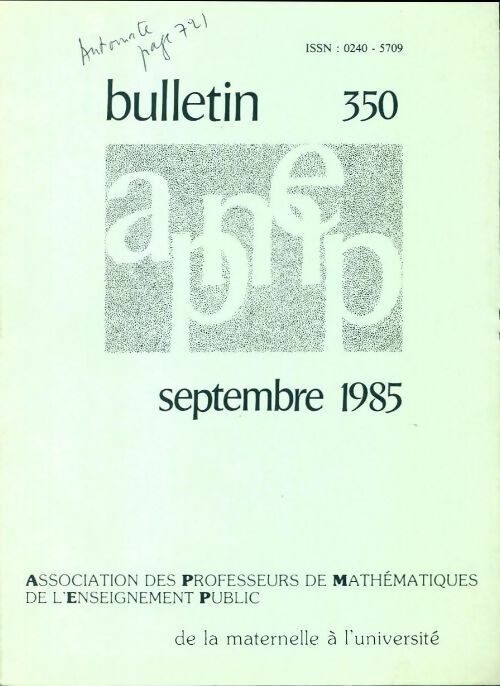 Bulletin APMEP n°350 - Collectif - Livre