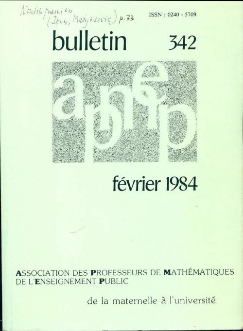 Bulletin APMEP n°342 - Collectif - Livre