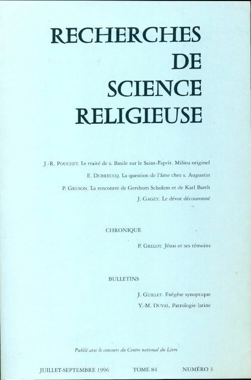 Recherches de science religieuse n°84-3 - Collectif - Livre