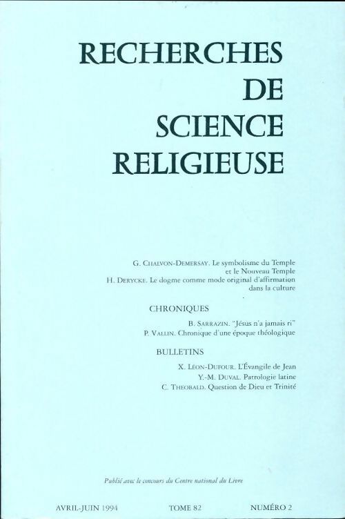 Recherches de science religieuse n°82-2 - Collectif - Livre