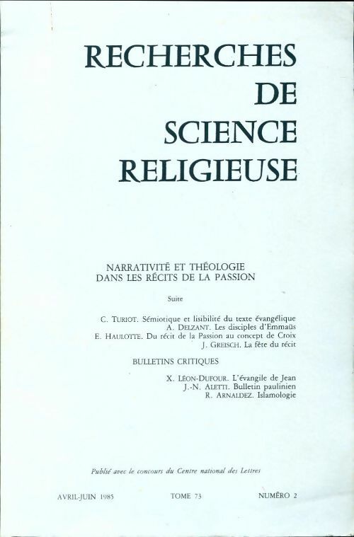 Recherches de science religieuse n°73-2 - Collectif - Livre