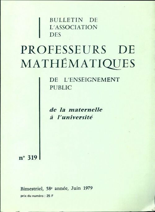Bulletin APMEP n°319 - Collectif - Livre