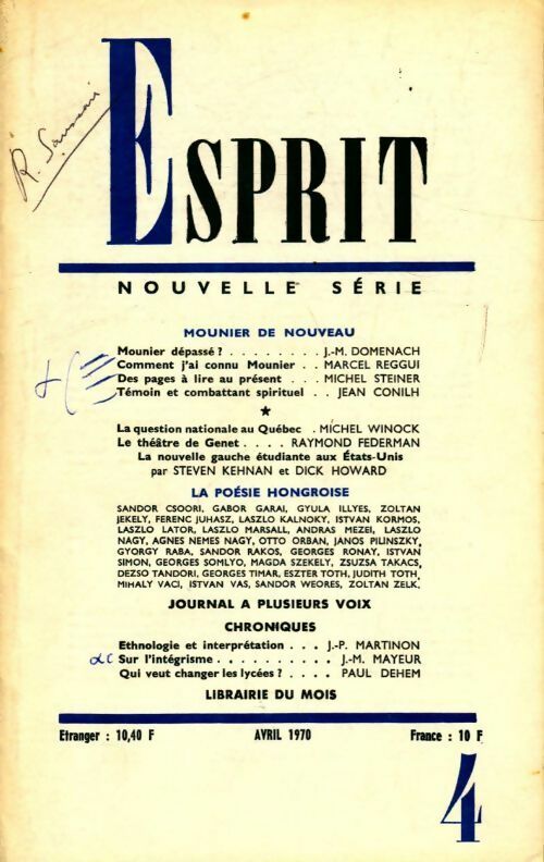 Esprit n°391 - Collectif - Livre