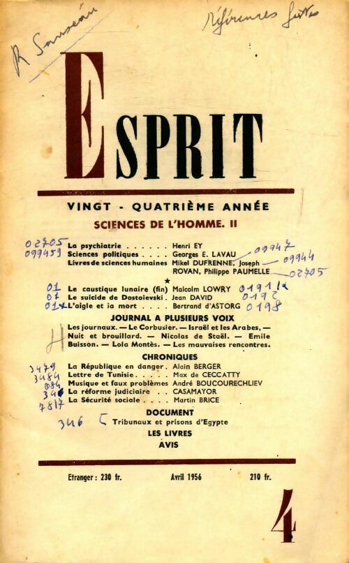 Esprit n°237 : sciences de l'homme II - Collectif - Livre