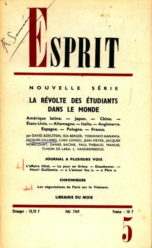Esprit n°381 : La révolte des étudiants dans le monde - Collectif - Livre