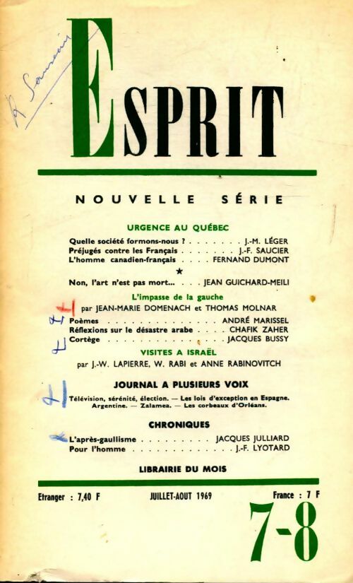 Esprit n°383 : Urgence au Québec - Collectif - Livre