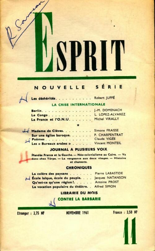 Esprit n°300 La crise internationale - Collectif - Livre