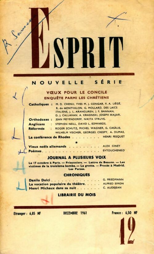 Esprit n°301 : Voeux pour le concile - Collectif - Livre