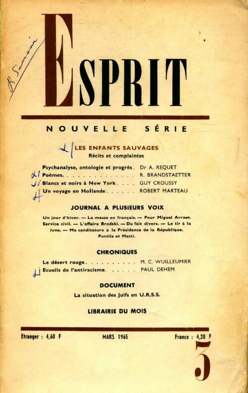 Esprit n°336 : Les enfants sauvages - Collectif - Livre