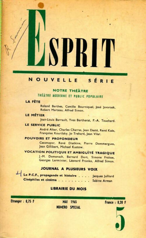 Esprit n°338 : Notre théâtre - Collectif - Livre