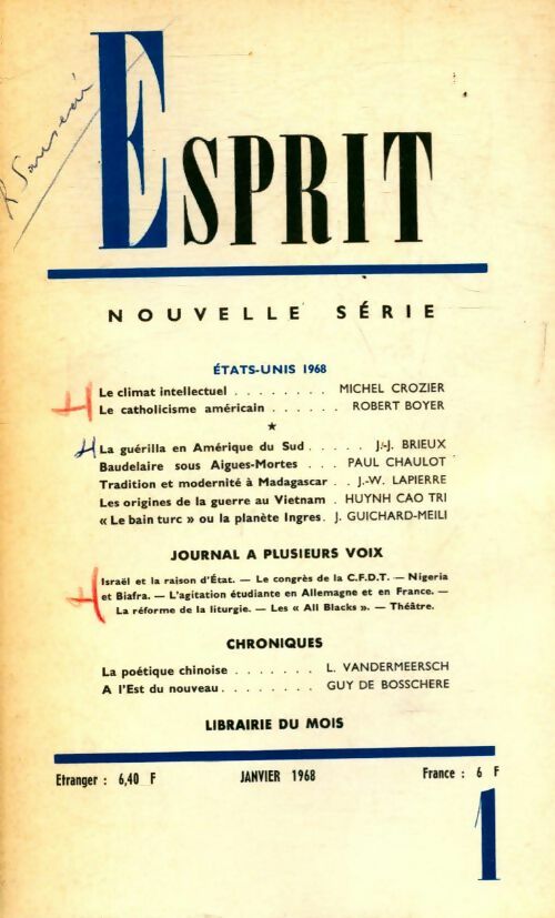 Esprit n°367 : Etats-Unis 1968 - Collectif - Livre