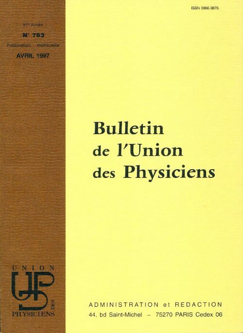 Bulletin de l'union des physiciens n°789 Cahier n°2 - Collectif - Livre
