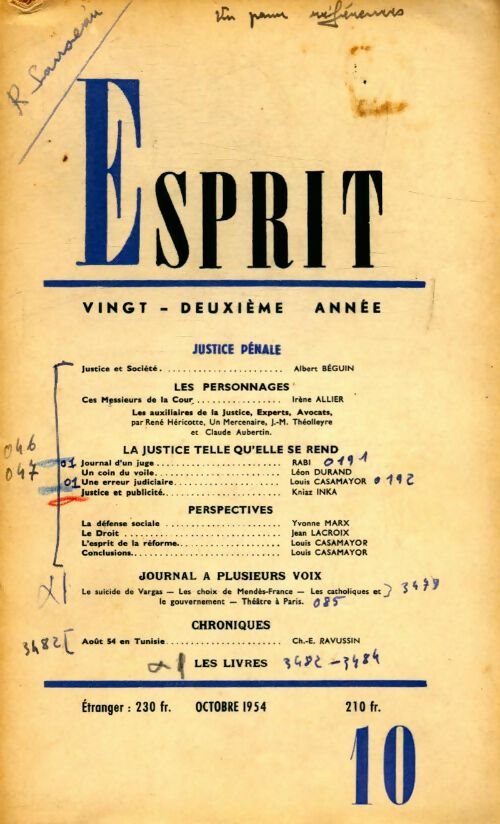 Esprit n°219 : Justice pénale - Collectif - Livre